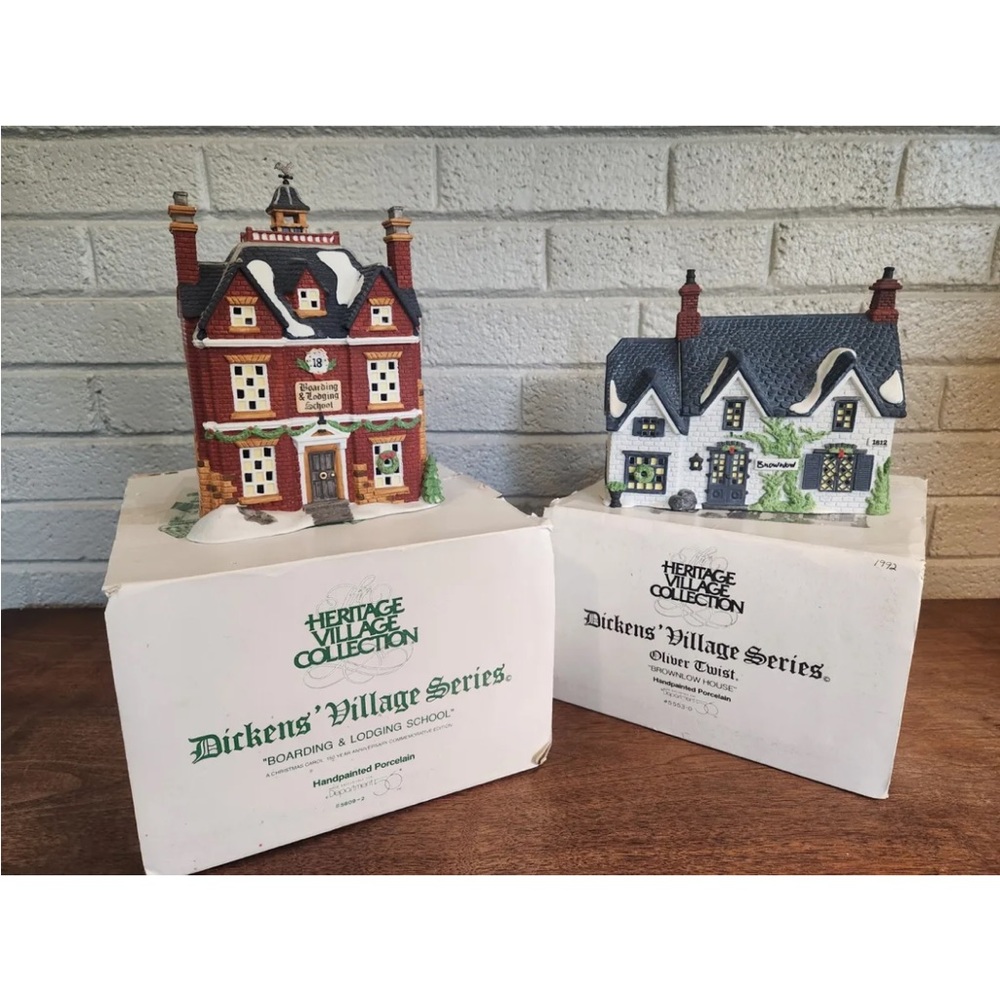 *SOLD* Dickens Village Series Boarding & Lodging School and Brownlow House